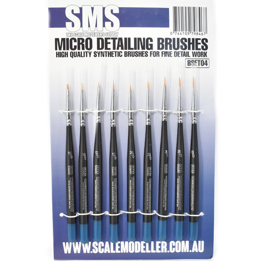 SMS Paints Micro Detailing Brush Set (Synthetic) 9pc